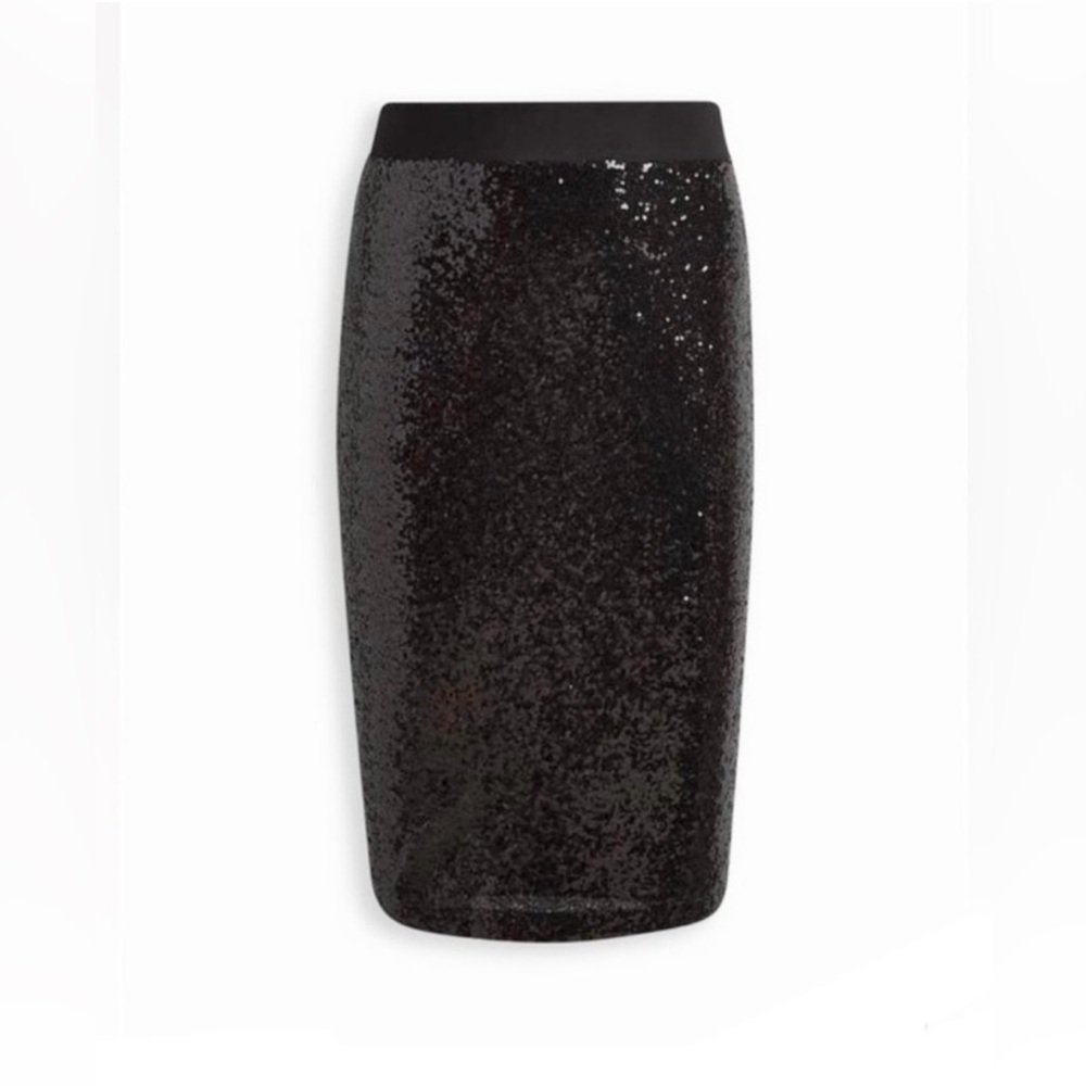 Torrid Black Sequin Midi Skirt Size 5X/28 - Picture 4 of 11